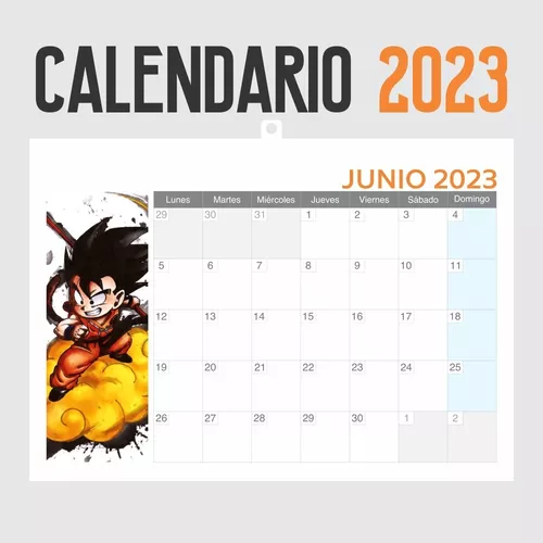 Goku Calendario mes de junio 2024 en 2023