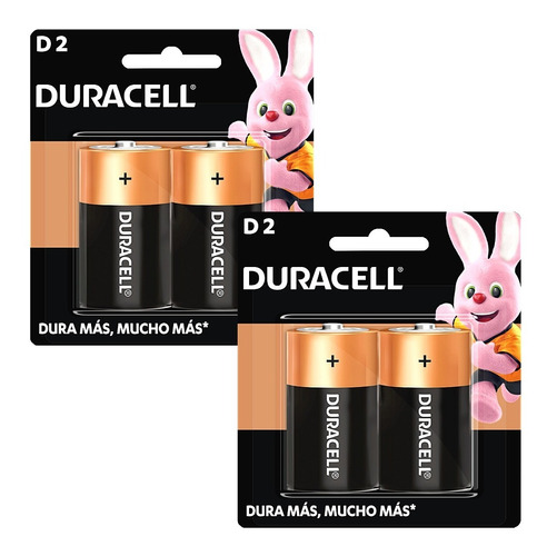 D Tamaño D Duracell Alcalina 1.5v No Recargable 4 Piezas