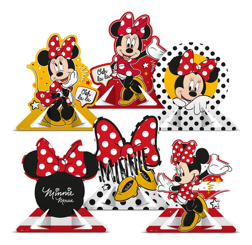 Centro De Mesa Regina Festa Minnie Mouse - Kit Por 6 Unidades