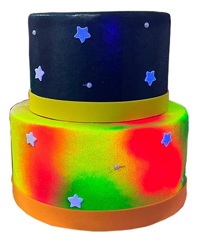 Bolo Fake Neon Balada Brilha Luz Negra - Ideal Pegue Monte