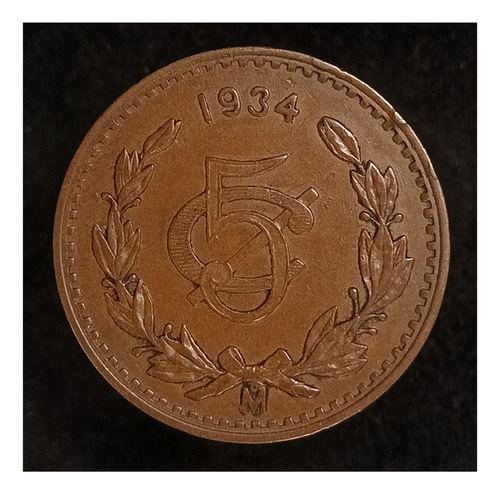 México 5 Centavos 1934 Excelente Km 422