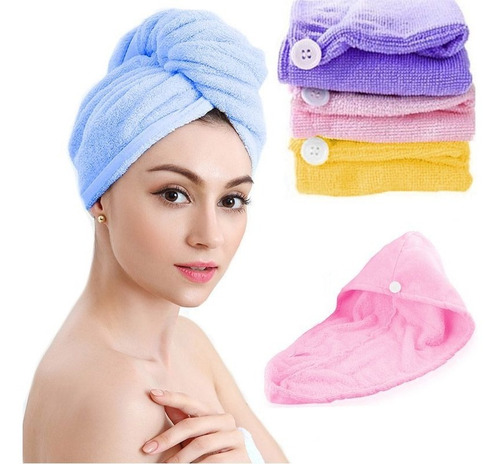 Imagen 2 de 2 de 3 Gorro Turbante Ducha Toalla Cabello Ideal Gimnasio