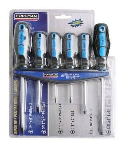 Destornilladores Foreman (set De 6 Piezas) Cromo Vanadium