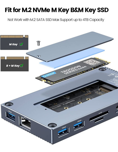 9 Es 1 Nvme Ssd Dock Pd100w Rj45 Hdmi 4k @60hz 3.5mm Orico