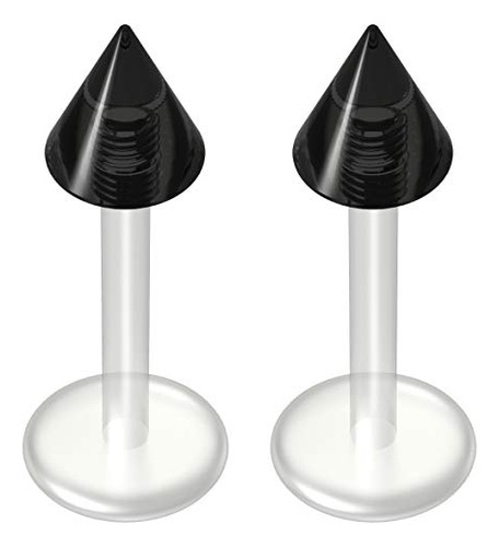 Aros - 2pc Labret 16g Studs Flexible Bioplast Plástico Trans