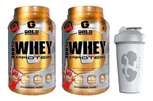 Whey Protein 100% Gold Nutrition  2 Lb X 2 + Vaso