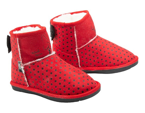 Botas Niña Disney Minnie Mause Rojas Con Lazo