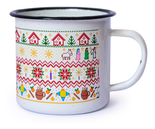 Taza Navidad Ponche Personalizada Peltre Pocillo