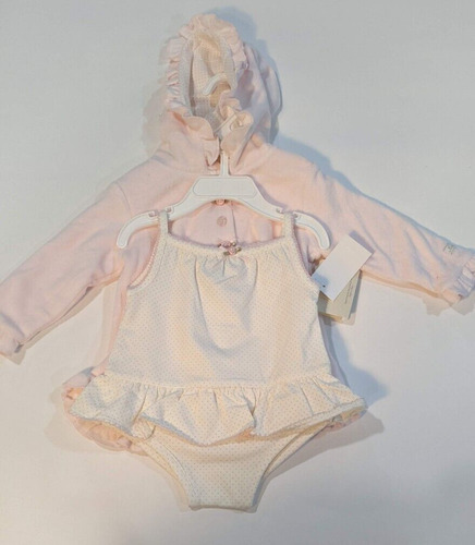Miniclasix- Baby Girl Robe, One Piece, Blanket Set (9 Mont