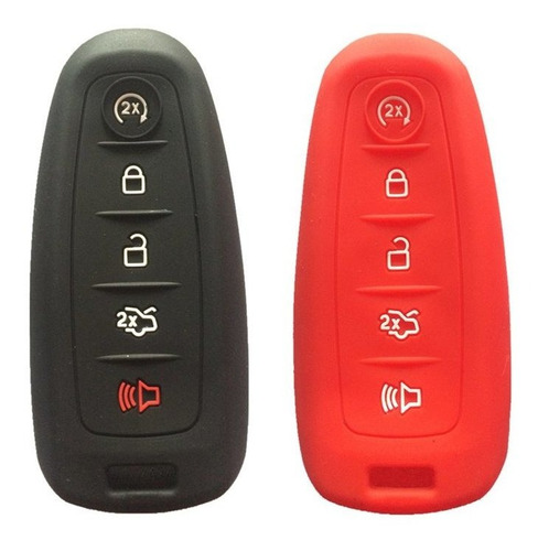 Ezzy Auto Black And Red Silicone Key Fob Case Covers Smart K