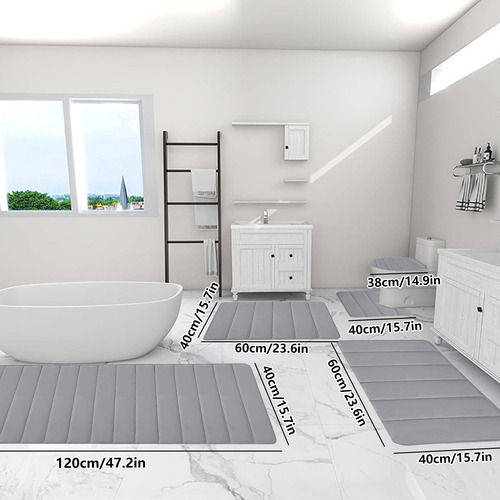 Juego De 5 Alfombrillas De Baño Grandes Para Inodoro De 5 Pi