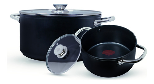 Set De Ollas Cacerolas Titan Black De Titanio Negro