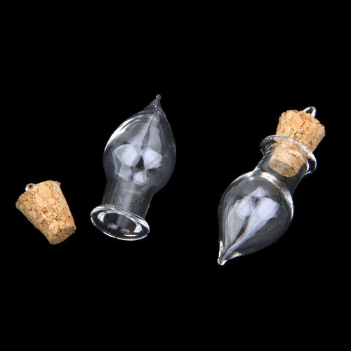 20x Mini Botellas Con Tapa Corcho Forma Lágrima Drop Diy