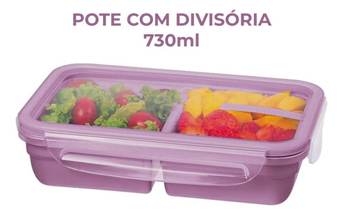 Conjunto Kit 2 Potes Marmita Açai Hermético 730/820ml