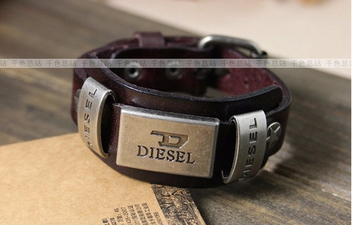Pulseras Diesel, Cuero Detalles Metal Pasadores