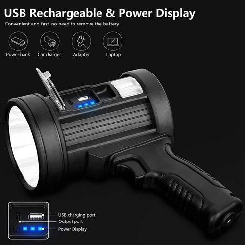 Linterna De Mano Led Spot Light Foco 9000 Lúmenes Y