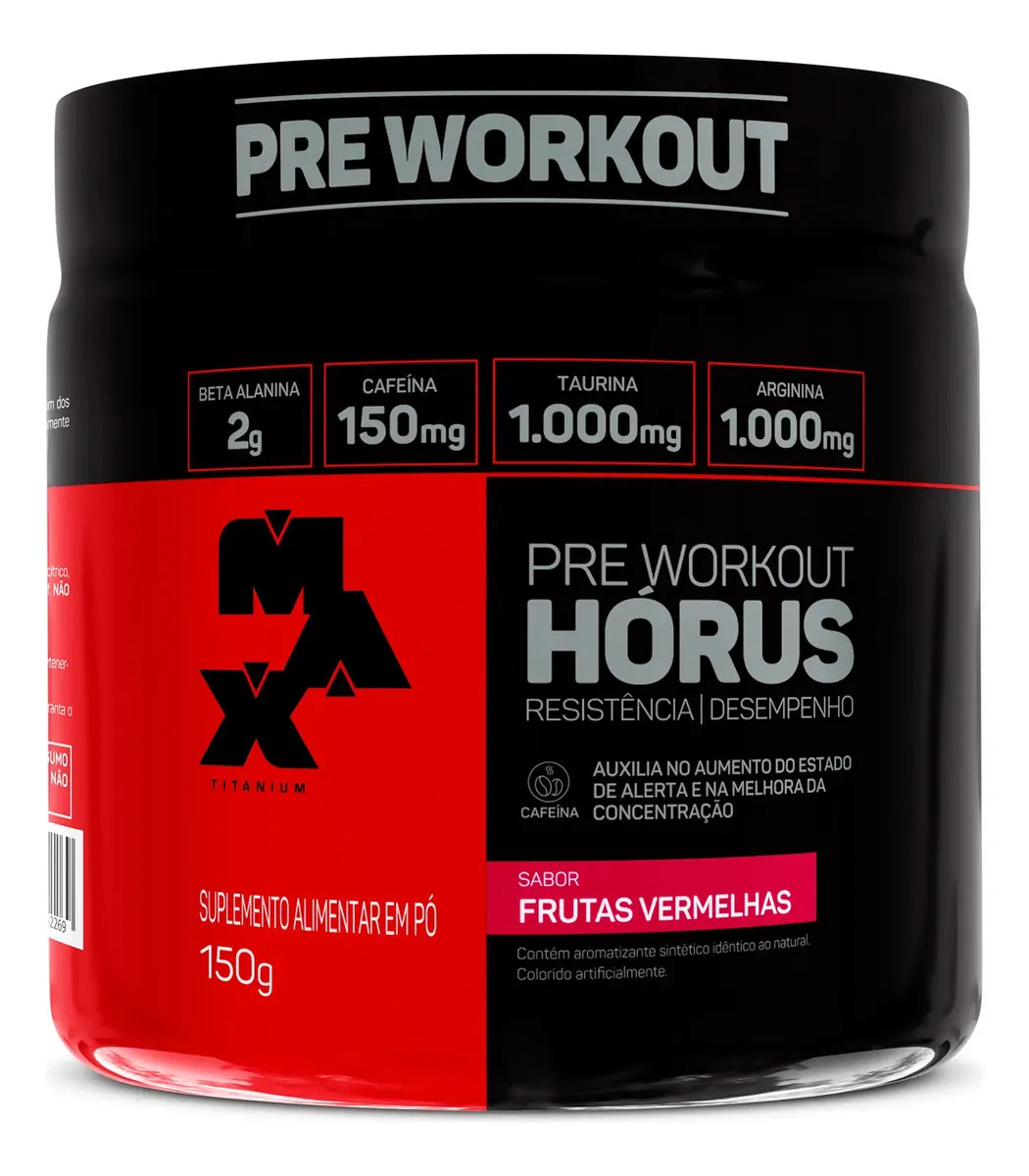 Pre Treino Max Titanium Frutas Vermelhas Pre Workout Horus 150g