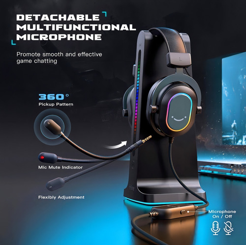 Headset Fifine Ampligame H6 Rgb 7.1 Surround Gamer -black