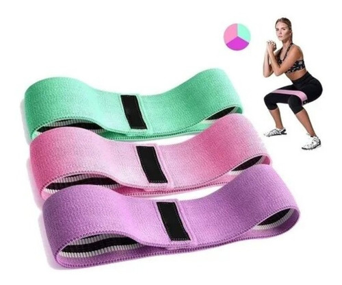 3 Bandas Elásticas Tela Loop Profesional Fitness