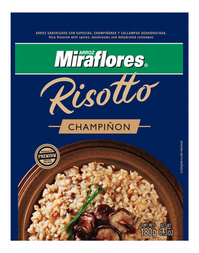 Arroz Preparado Miraflores Risotto Champiñón 180 G