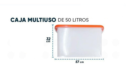 Caja Organizadora Multiuso De 50 Litros Plástico Resistente 