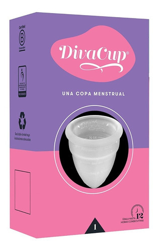 1 Pieza Copa Menstrual Diva Cup Modelo 1 Reusable Color Transparente