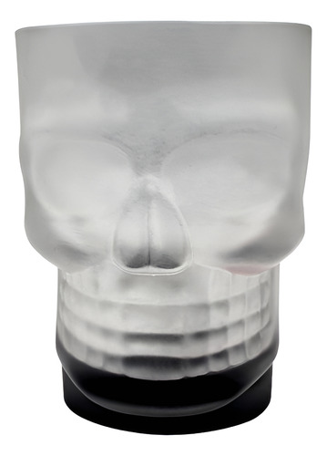 Caneca Vidro 500ml Caveira Skull Preta Chopp Bar Decorativa
