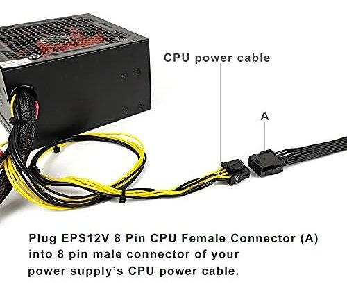 Eps12v Cpu 8 Pin Dama Atx 4 Cable Extension