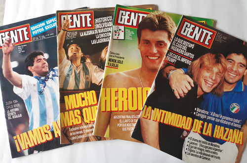 4 Revistas Gente / Maradona / Mundial 1990 (Usado)