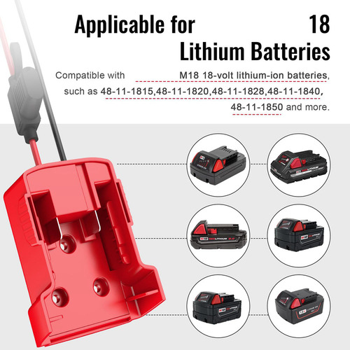 Adaptador Power Wheels Para Batería M18 Con Cable