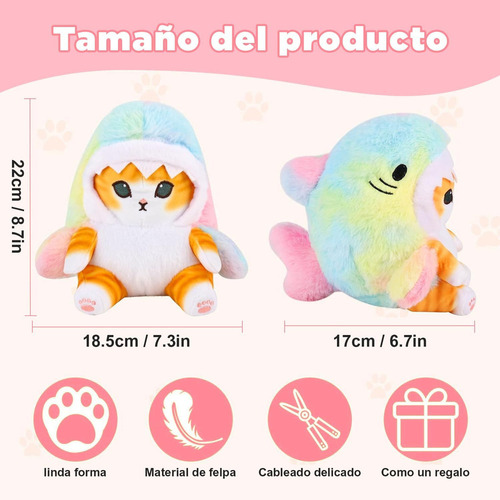 Mgg 1 Lindo Tiburón Gato Peluche Juguete Niños Regalo De