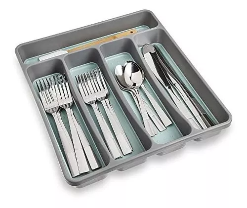 Organizador de cajones de cocina, soporte para utensilios, separadores de  bandejas de cubiertos, palillos, tenedor, cuchara