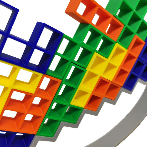 Tetris 3d Com 20 Peças Base Grande 22cm Equilíbrio Balanço