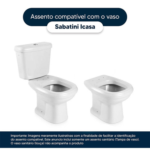 Assento Sanitário Sabatini Cinza Escuro Para Louça Icasa