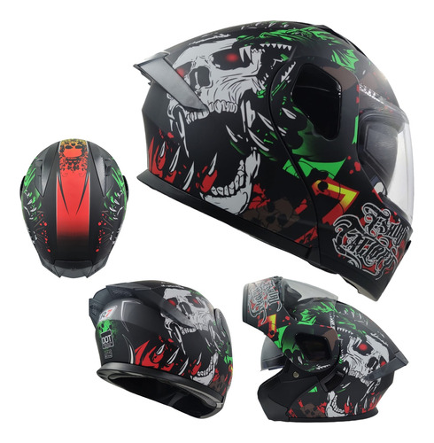 Casco Moto Abatible Certificado Dot Hombre Mujer Dynatos