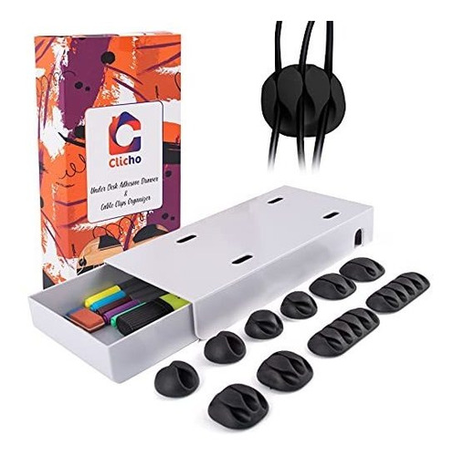 Organizador De Escritorio Y Clips De Cable - Cajón Deslizan