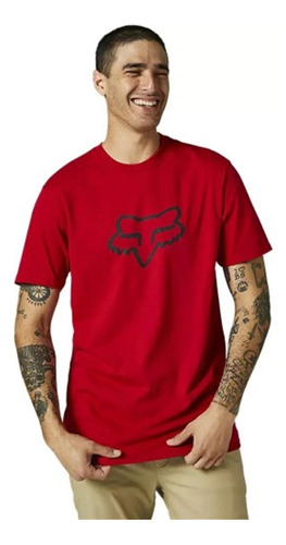 Polera Fox Manga Corta Legacy Head Rojo