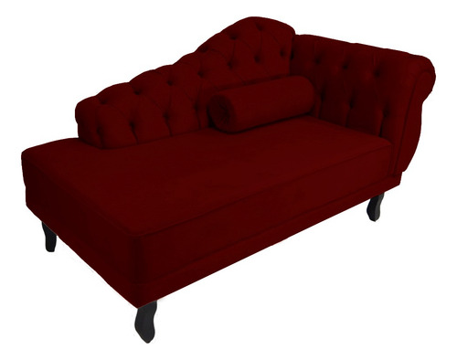 Recamier Divã Larissa Lado Esquerdo Suede Marsala