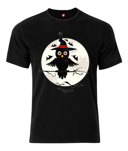 Remera Estampada Varios Diseños Halloween Luna Y Lechuza