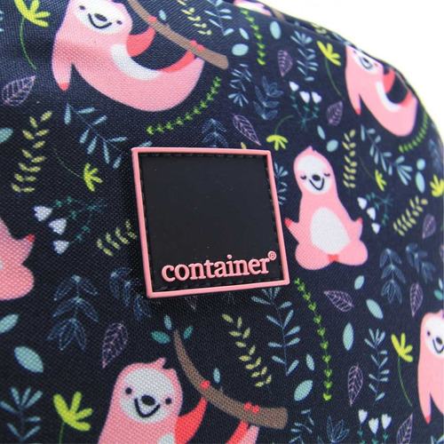 Mochila De Costas G Container Fun Preguiça Dermiwil 37798 Cor Azul-escuro Desenho do tecido Bicho Preguiça