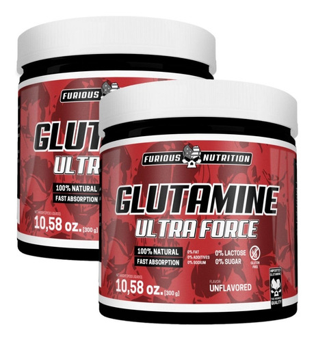 2x Glutamina Importada Ultra Force 300g