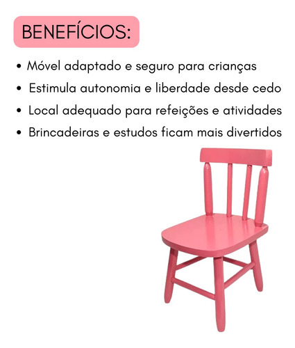 Conjunto Infantil C/ 2 Cadeiras Madeira Didática Educativa