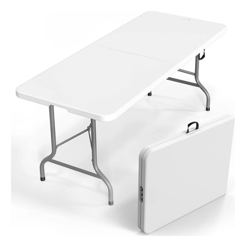 Mesa Dobrável Portátil Grande 1,80x70 Vira Maleta Com Alça