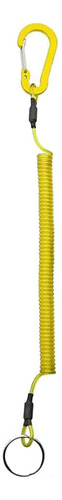 Cordón Enrollado Seguro Retráctil Con Mosquetón, Amarillo