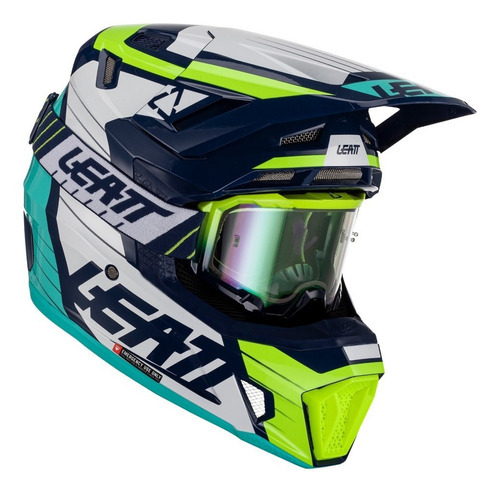 Kit Casco Y Goggle - Moto 7.5 V23 Azul Coleccion Leatt 2023 Tamaño del casco M