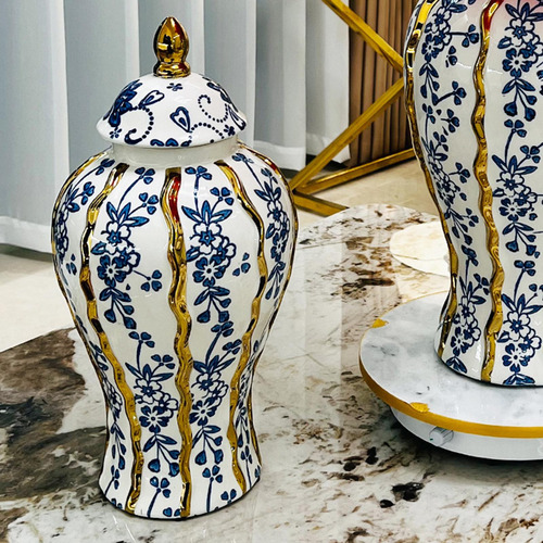 Jarrón De Cerámica, Tarro De Jengibre De , 28cmx28cmx60cm