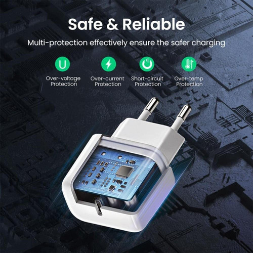 Carregador Ugreen Cd241 Micro Usb Tipo C Pd 20w Branco