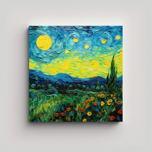 70x70cm Cuadro Decorativo Juvenil Vincent Van Gogh Canva Mod