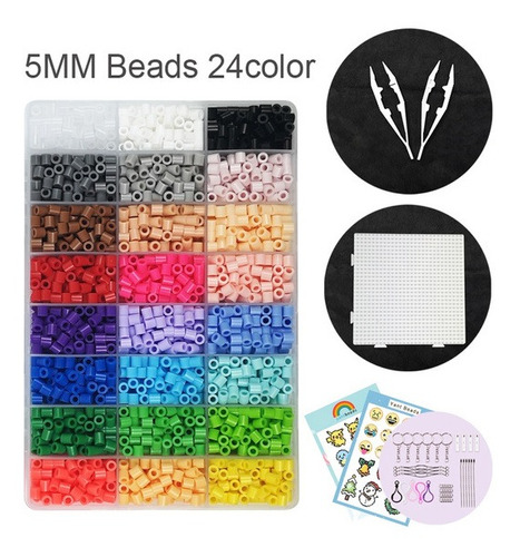 24 Colores Perler Beads 5000pcs Caja De 5 Mm Hama Beads