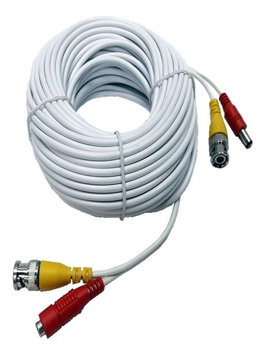 Video Power Cable De Cctv Sat Cabvdcor10m 10 Metros Blanco